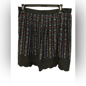 Club Monaco Black Multicolored Sequin Beaded A-Line Mini Skirt Scalloped Size 10